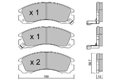 Комплект тормозных колодок (AISIN: BPMI-1902)